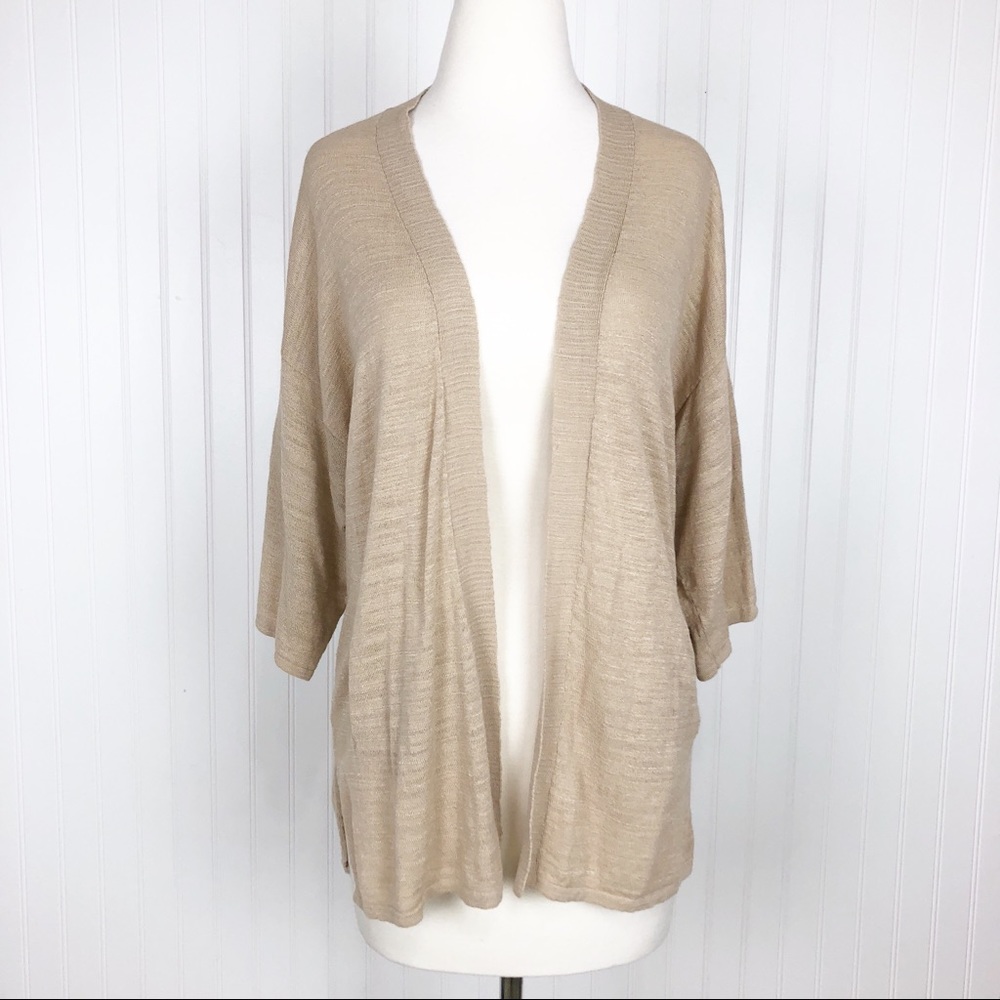 LOFT Beige Open Front Cardigan Knit Light XS